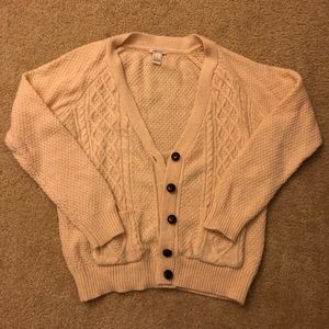 cream cardigan